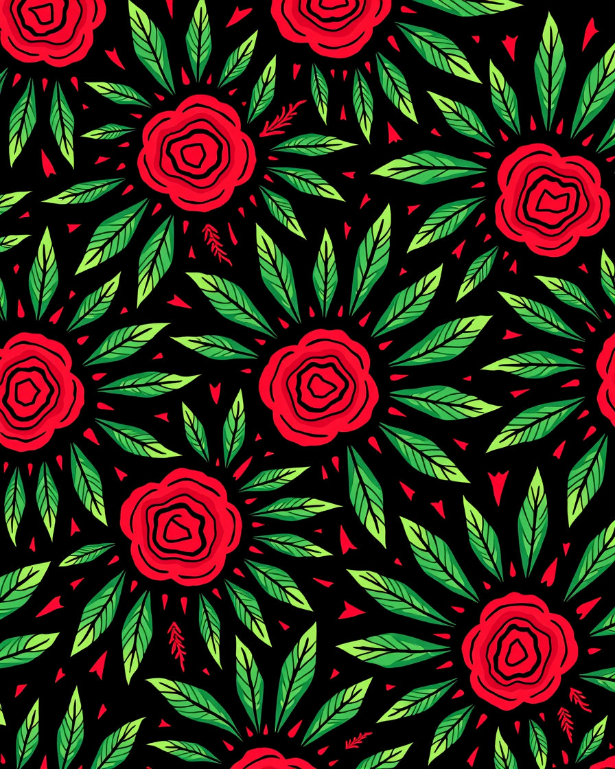Bold Red Floral Sunburst Rug