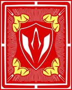 Crimson Shield Yellow Winged Rug