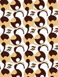 Retro Chic Golden Brown Stylized Floral Rug