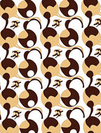 Retro Chic Golden Brown Stylized Floral Rug