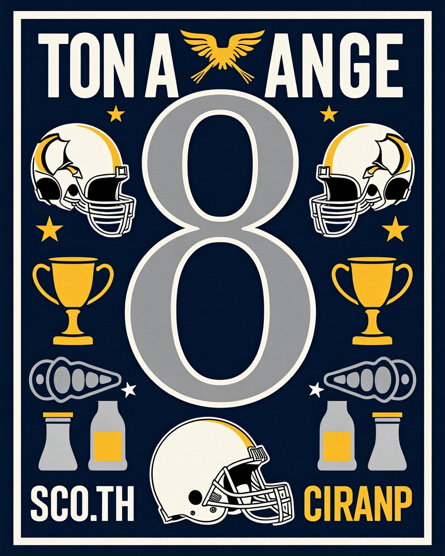 Navy Gold Football Helmets Trophy Art Rug