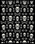 Black White Skull Medallion Tassel Rug
