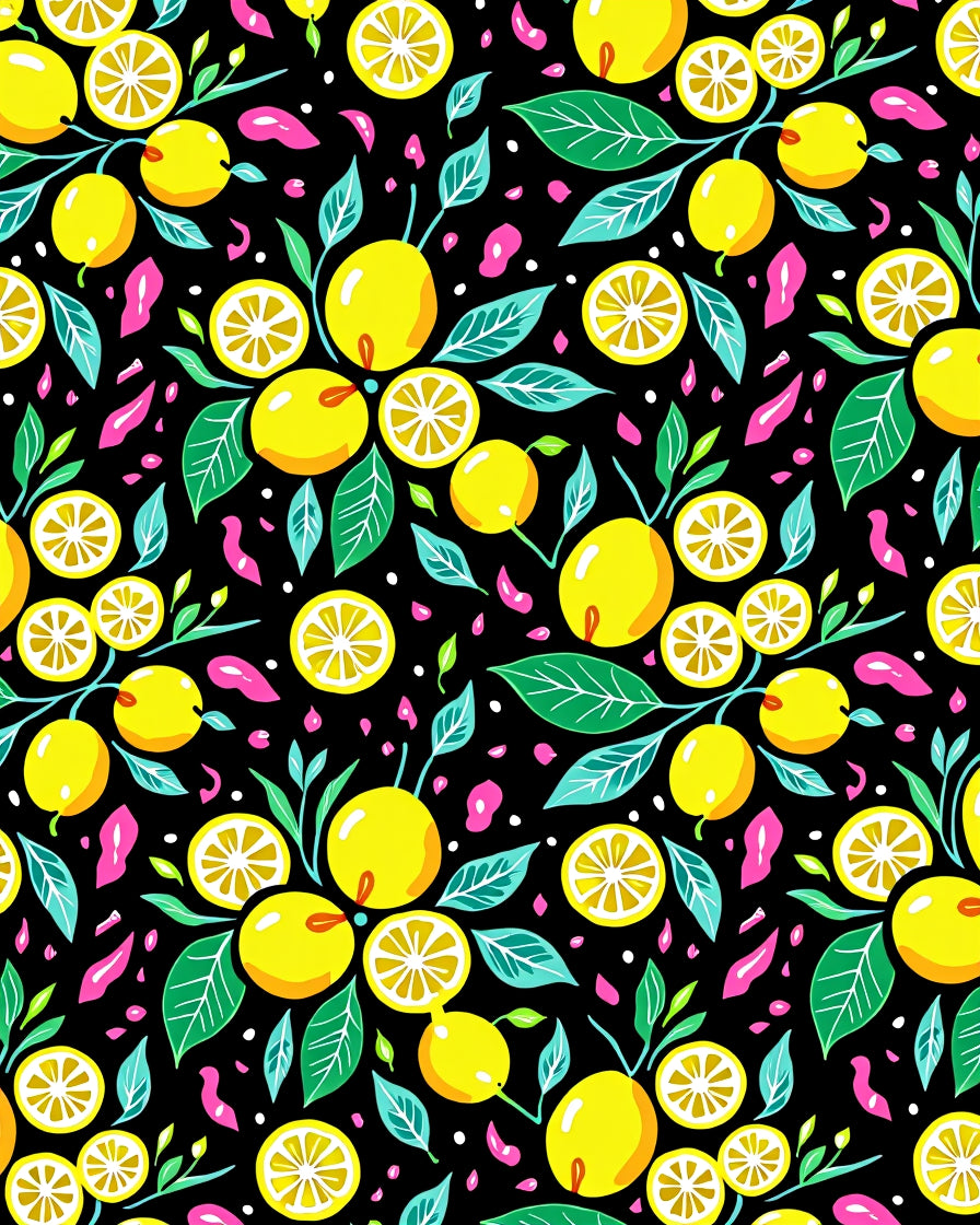 Bright Yellow Lemon Branch Botanical Rug