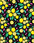 Bright Yellow Lemon Branch Botanical Rug