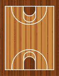 Wooden Basketball Court Floor Rug