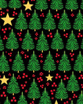Green Christmas Trees Red Berries Stars Rug