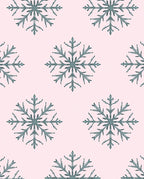 Soft Pink Teal Snowflakes Repeat Rug