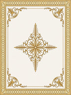 Ornate Gold Filigree Centerpiece Rug