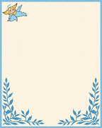 Sky Blue Angel Leaf Garland Rug