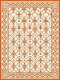 Antique Orange and Cream Floral Rug