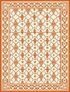 Antique Orange and Cream Floral Rug