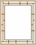 Tan Bordered Geometric Frame Rug