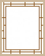 Tan Bordered Geometric Frame Rug