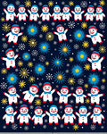 Happy Snowman Winter Snowflake Navy Rug