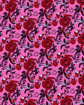 Bold Scarlet Rose Pink Floral Rug