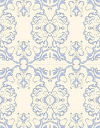 Pale Blue Ornamental Flourish Rug