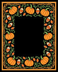 Orange Pumpkin Vine Football Border Rug