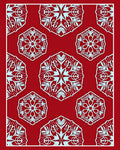 Crimson Hexagonal Snowflake Medallion Rug