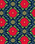 Crimson Floral Medallion Navy Rug