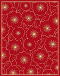 Crimson Bloom Botanical Arrangement Rug