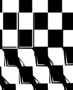 Bold Black White Checkerboard Illusion Rug