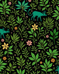 Whimsical Green Creatures Floral Garden Rug