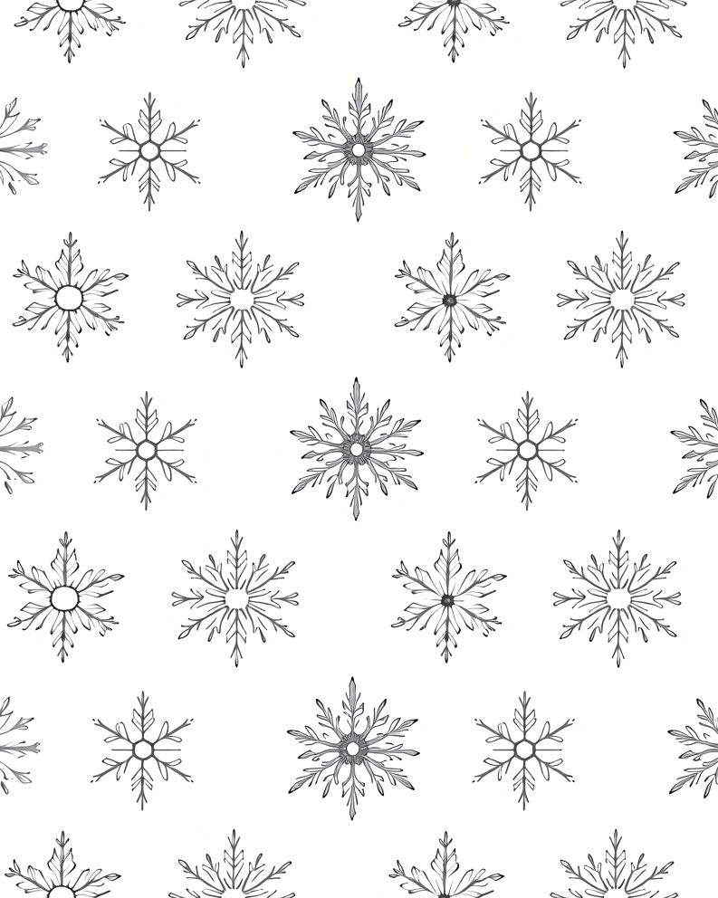 Winter Snowflakes White Gray Repetition Rug