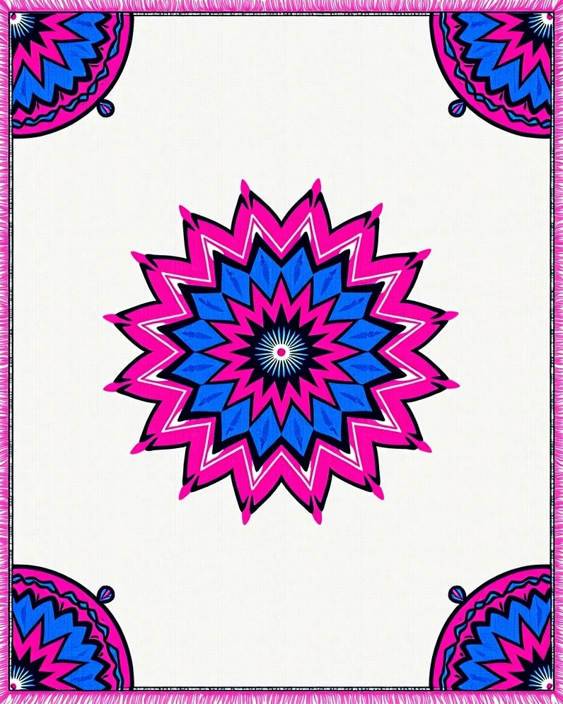 Vibrant Geometric Mandala Medallion Rug