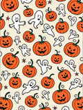Spooky Pumpkin Ghost Orange Halloween Rug