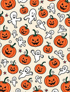 Spooky Pumpkin Ghost Orange Halloween Rug