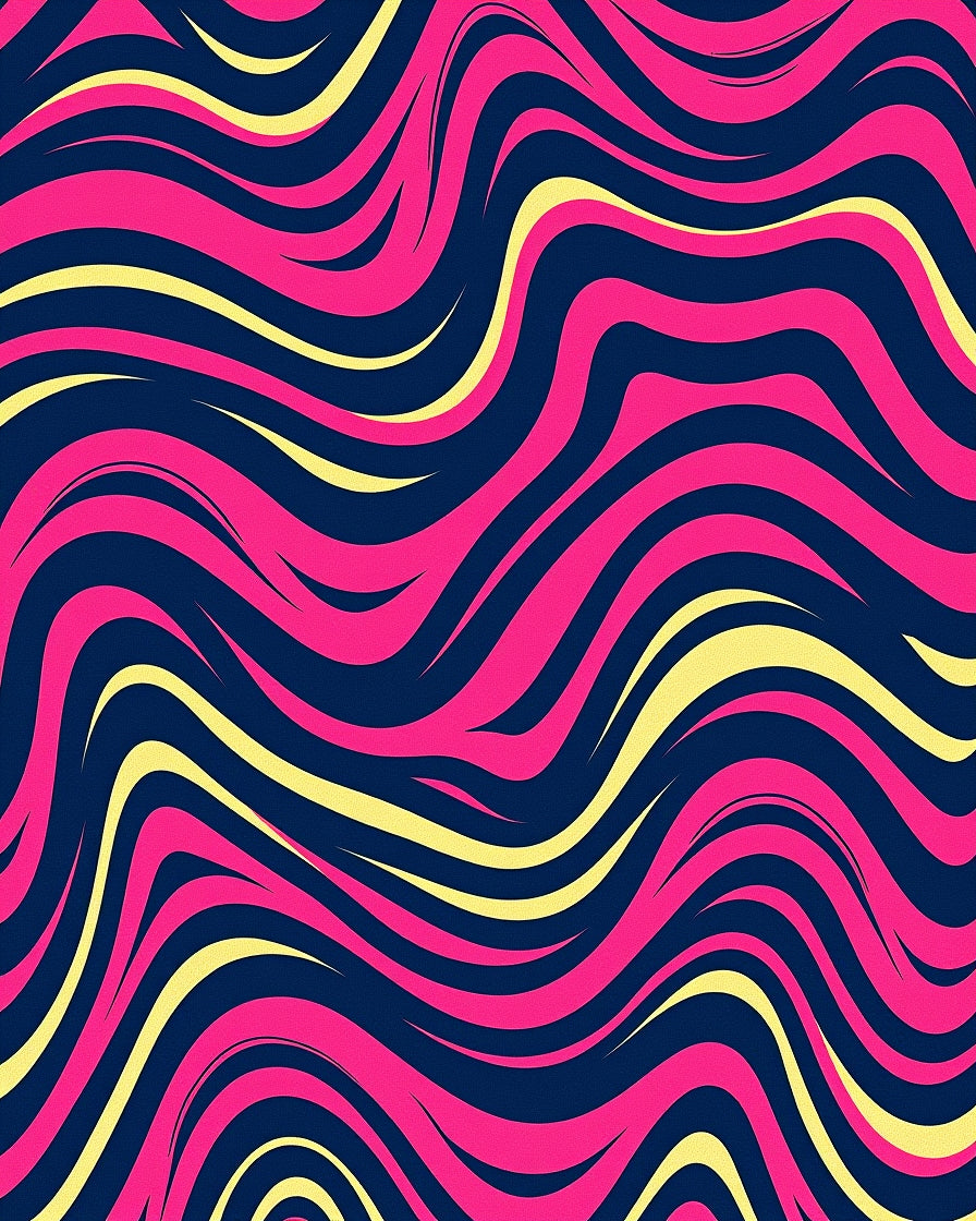 Vibrant Magenta Swirl Wave Rug