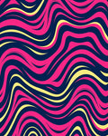 Vibrant Magenta Swirl Wave Rug