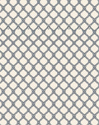 Cream Blue Lattice Arabesque Rug