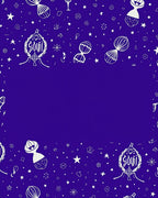 Whimsical White Starry Hourglass Border Rug
