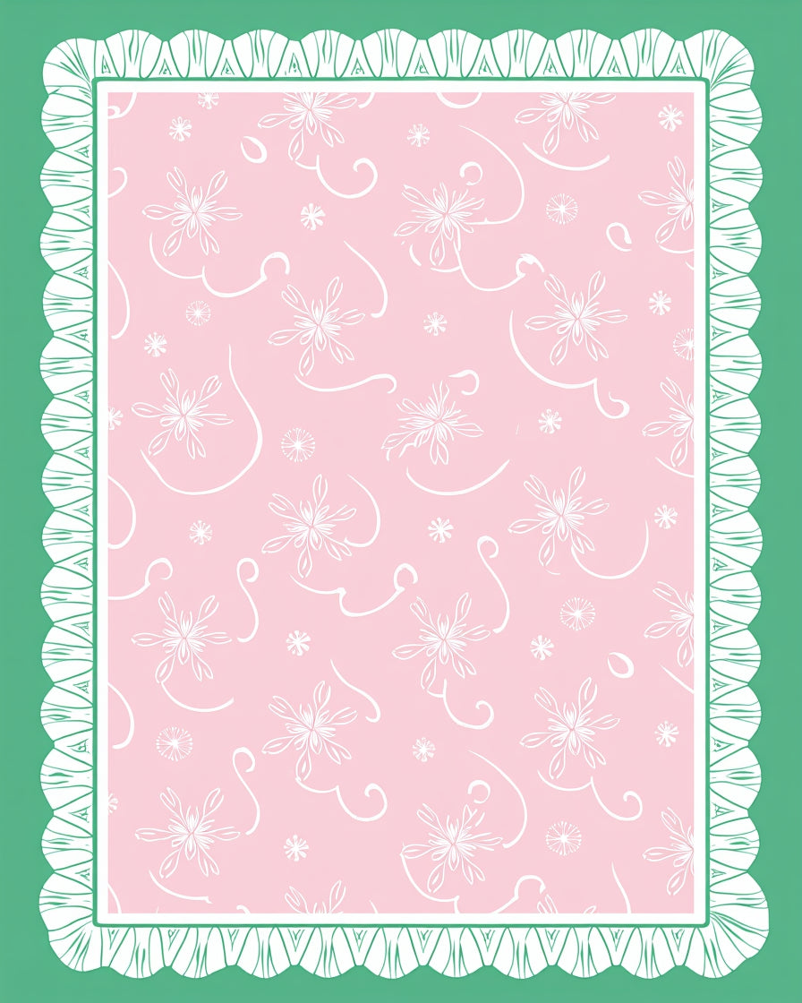 Soft Pink Floral Swirl Lace Rug
