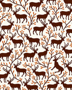 Rustic Woodland Deer And Branches Rug