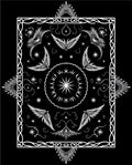 Ornate White Starburst Winged Mandala Rug