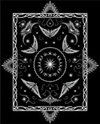 Ornate White Starburst Winged Mandala Rug