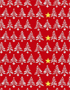 Red White Christmas Trees Yellow Stars Rug