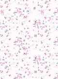 Whimsical pink and blue floral scatter Rug