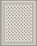 Cream Black Floral Meadow Rug