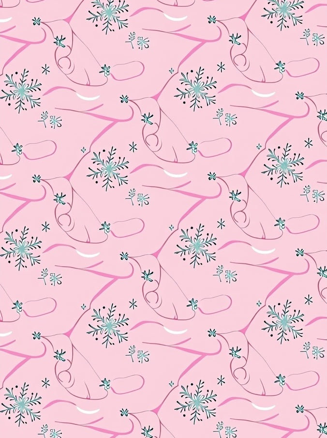 Delicate Pink Snowflake Branch Arrangement Rug