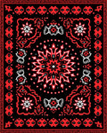 Crimson Black Snowflake Medallion Rug