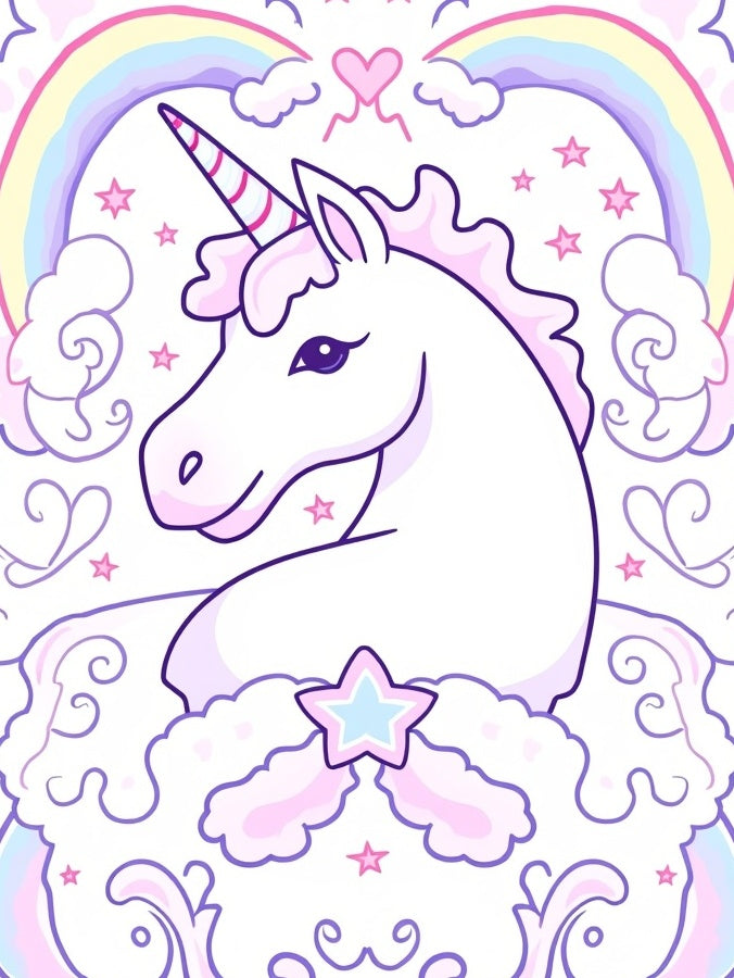 Pastel Rainbow Unicorn Cloud Dream Rug