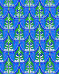 Blue Green White Abstract Scale Rug