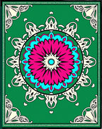 Vibrant Magenta Teal Floral Medallion Rug
