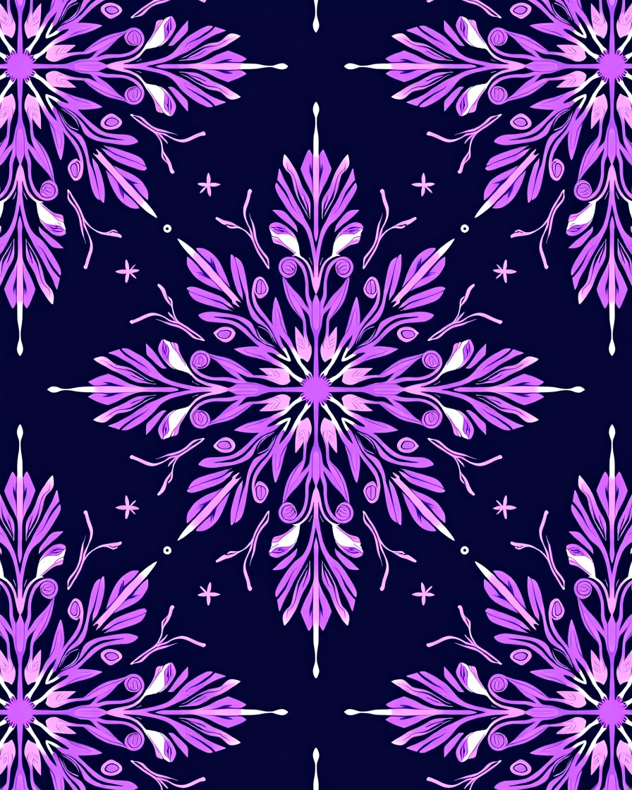 Violet Snowflake Starburst Medallion Rug