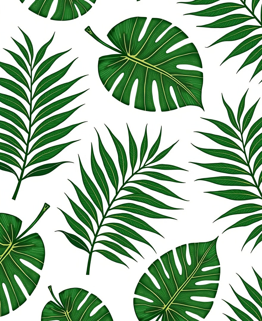 Vivid Emerald Jungle Leaf Collage Rug