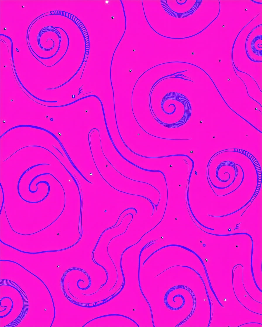 Groovy Magenta Swirl Abstract Rug