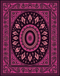 Deep Magenta Medallion Frame Rug